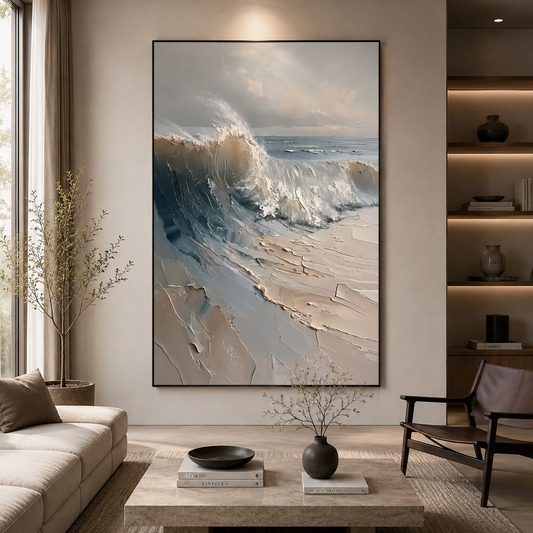Hand-Painted Vertical Oil Canvas