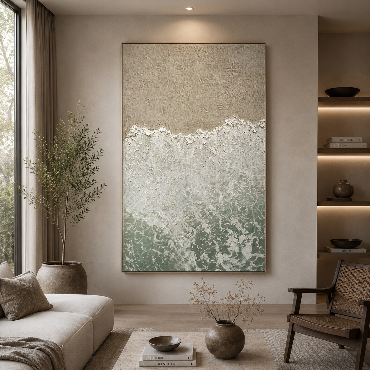 Hand-Painted Vertical Oil Canvas