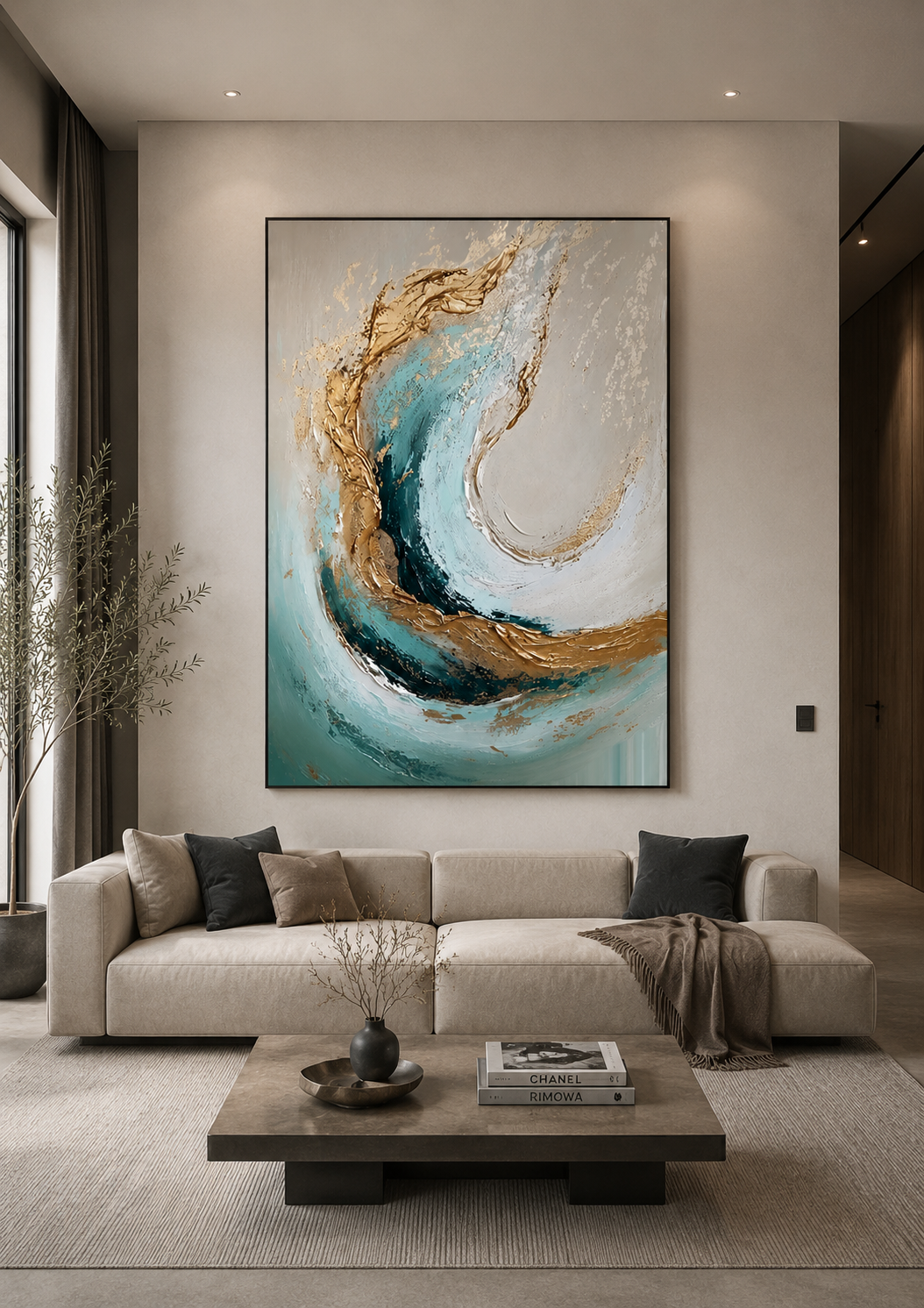 Hand-Painted Vertical Oil Canvas