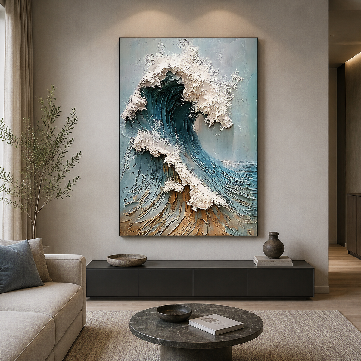 Hand-Painted Vertical Oil Canvas