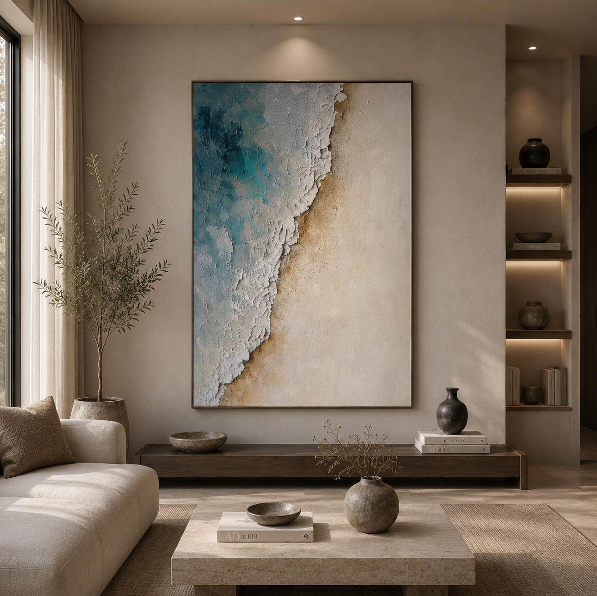 Hand-Painted Vertical Oil Canvas
