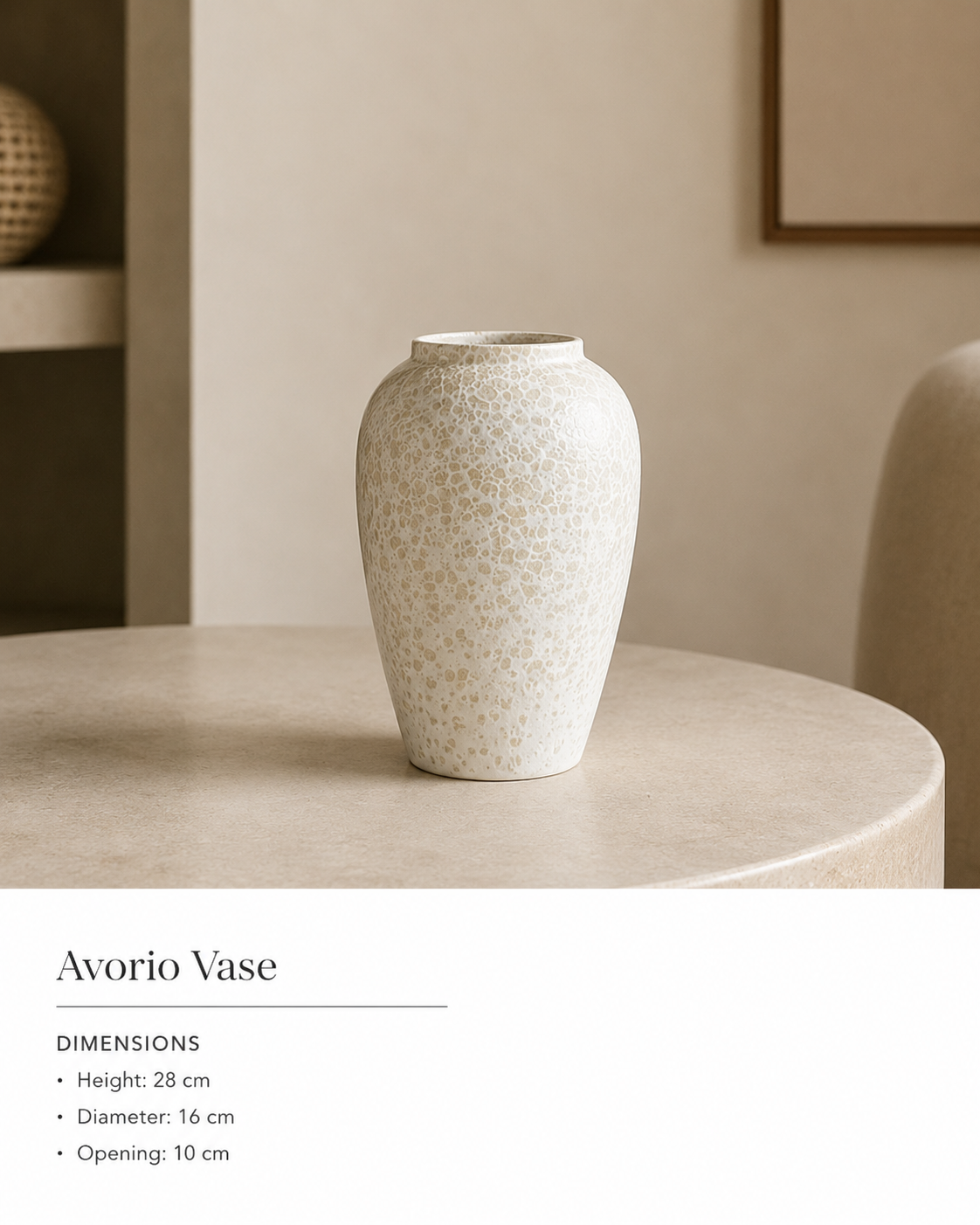 Avorio Ceramic Vase